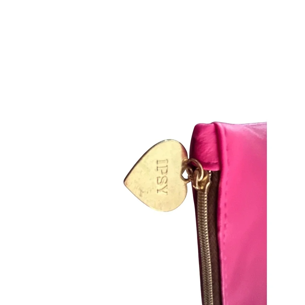 Ipsy Pink Marble Self-Love Is The Best Love Makeup Bag Pouch Heart Zipper Pull